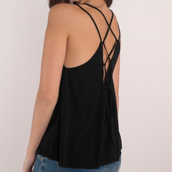 Tobi Tops - Black strappy thin tank top